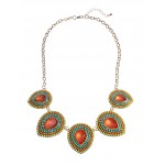 Tropic Punch Bead Encrusted Teardrop Necklace